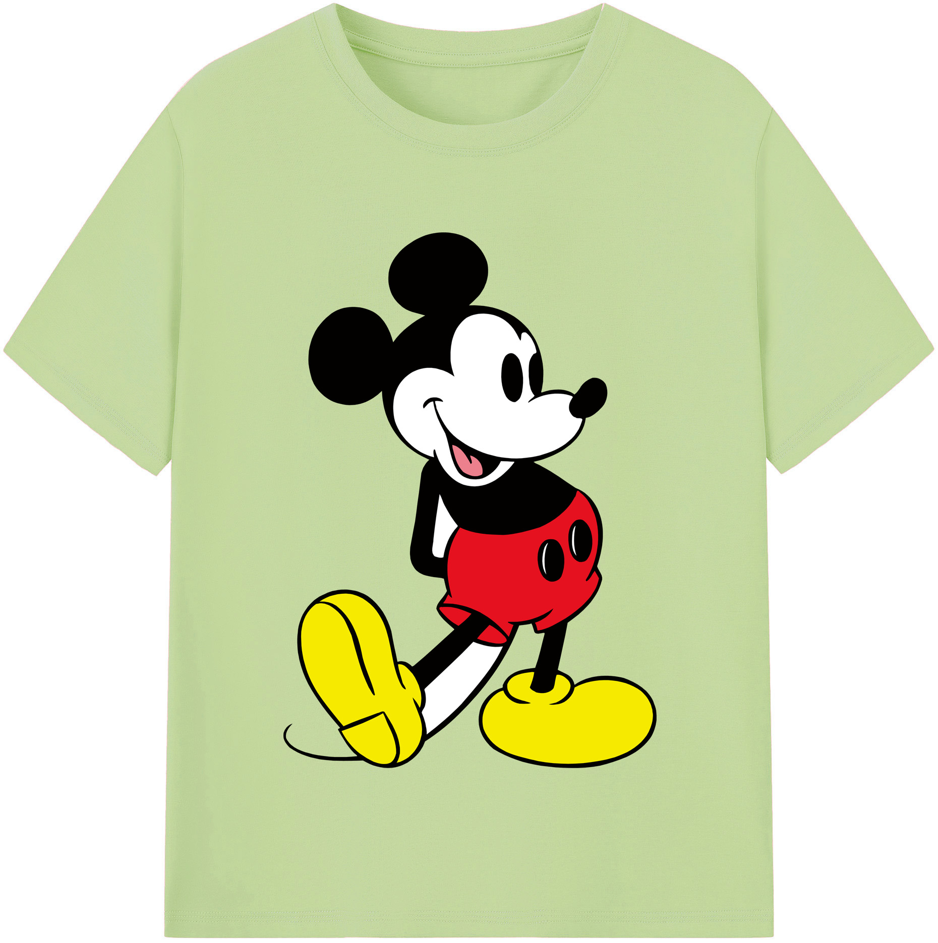 （画像用） ミッキーマウス Mickey Mouse 綿100％半袖Tシャツ（フロントプリント）